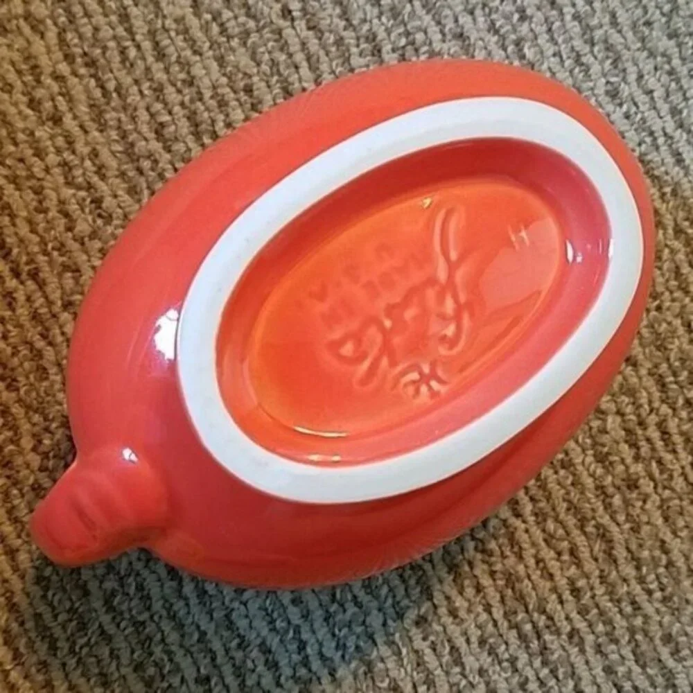 Fiestaware Fiesta CERAMIC Gravy Sauce Boat Dish Poppy Orange 18.5 OZ CONTAINER